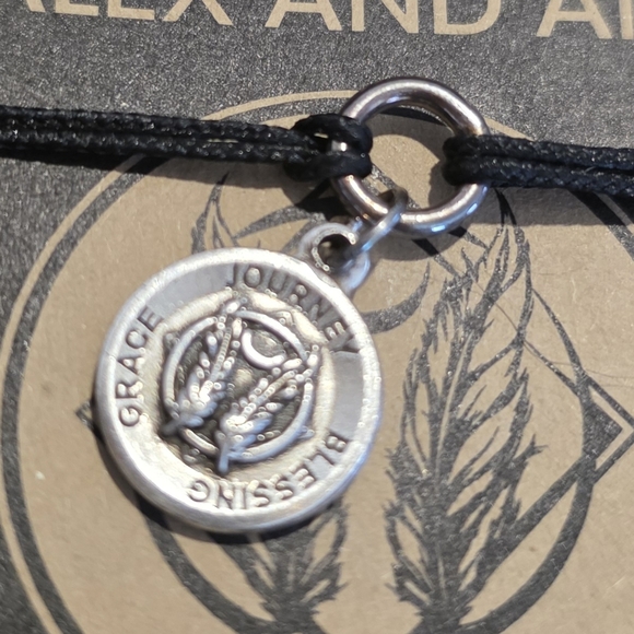 Alex and Ani Kindred Cord Bracelet in Black with Silver Charm - Picture 2 of 4